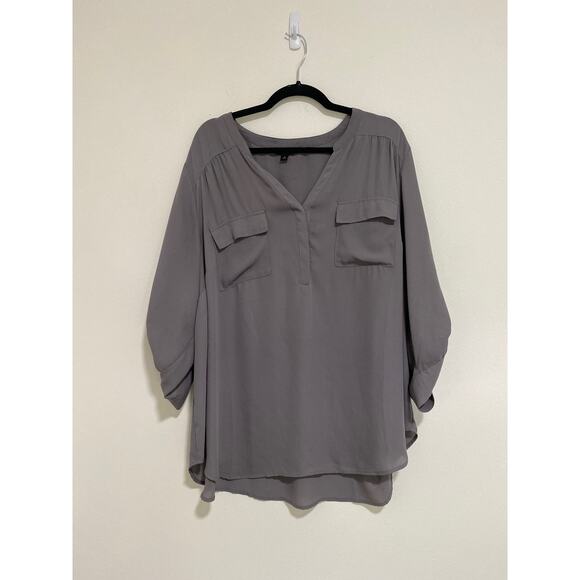 Torrid Harper Georgette Blouse Womens 3X Career Loose Fitting Flowy Minimalist - Picture 2 of 11